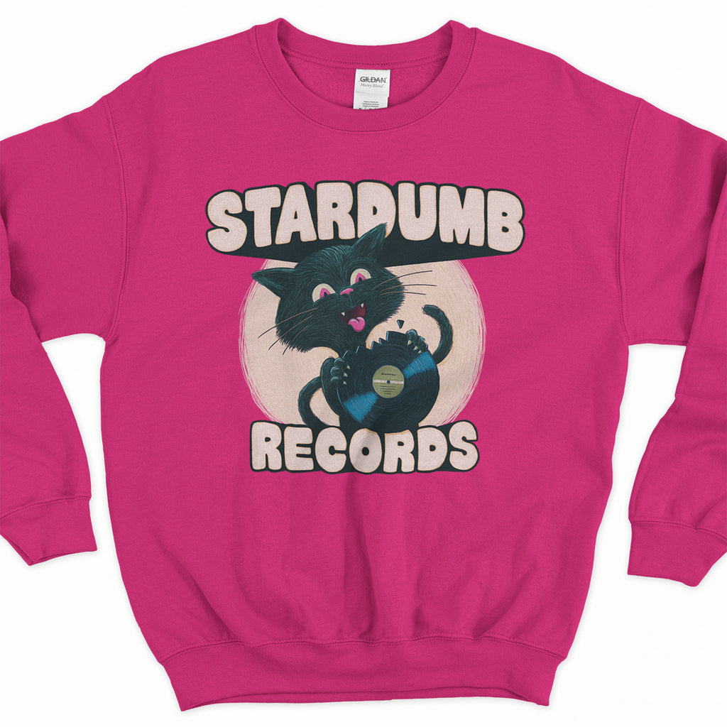Stardumb Records - Cat Food (Crew Neck Sweater, Heliconia Pink, XL only)